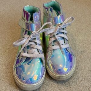 Holographic Kids High-Top Sneakers